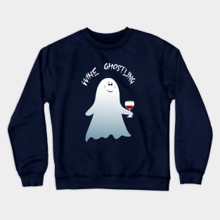 Wine Ghost Happy Halloween Crewneck Sweatshirt